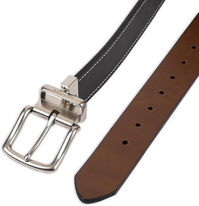 Tommy Hilfiger Men's Reversible Leather Belt, 2‑in‑1 Design for Dress Or Casual Wear