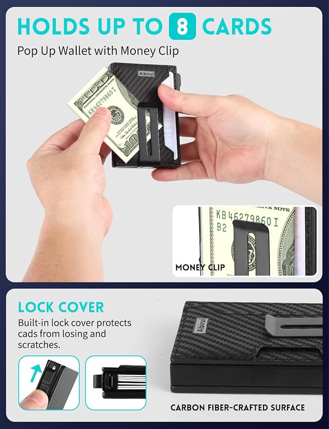 Ridge Wallets for Men,Magnetic Wallet for iPhone 17/16/15/14/13/12 Series,Magsafe Wallet with Money Clip,Card Holder,Holds 8 Cards & Bills,Ridge Wallet by Aluminum &Microfiber Leather