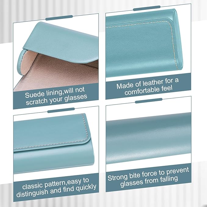 4Pack Glasses Case, Eyeglasses Case Hard Shell, Lightweight Portable Case for Sunglasses Eye Glasses Case with Cleaning Cloth Unisex Black,Blue,Brown,Maroon