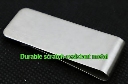 Small Men's Slim Money Clip, Stainless Steel Credit Business Card Holder, Pocket Cash Wallet, 2-Inch