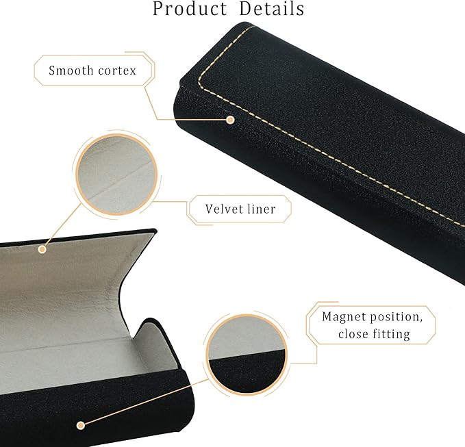 LifeArt Eyeglass Case Hard Shell, Portable Sunglass Case for Women and Men, fashionable PU Leather Eyeglass Case, Lightweight