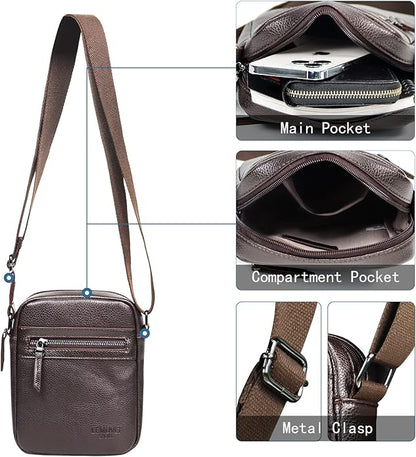Small/Medium Crossbody bag for men shoulder bag mens purse satchel leather messenger bag gift man