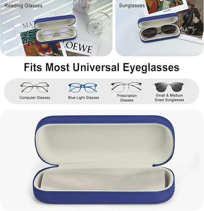 RayLove Glasses Case Hard Shell Eyeglass Case with Cleaning Cloth, PU Leather Protective Eye Glass Cases Fits Most Sunglasses