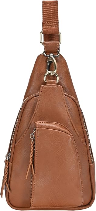 MMS Brands Antik Kraft Tasha Crossbody Sling | Vegan Leather Crossbody Bag for Women with 16-20" Strap | Sling Bags for Women