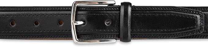 Cole Haan Men's Black Leather Dress Belt - Classic Style With Polished Buckle for Work Or Formal Wear