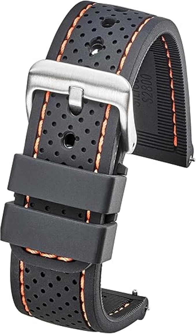 ALPINE Sporty Premium Soft Silicone Adjustable Watch Band - Replacement Rubber Watch Bands for Women & Men - Waterproof Quick Release Watch Straps - Compatible with Regular & Smart Watch Bands