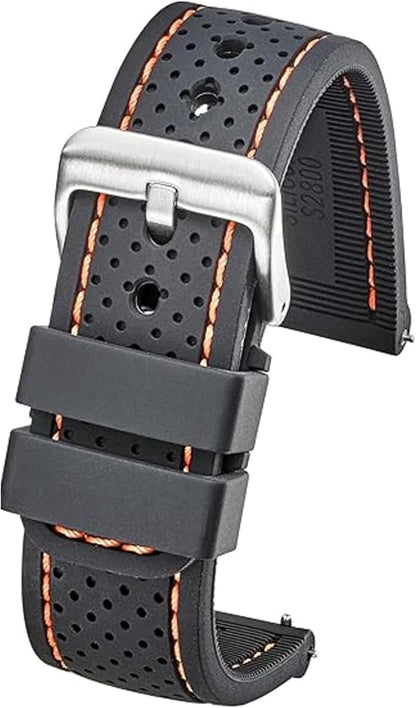ALPINE Sporty Premium Soft Silicone Adjustable Watch Band - Replacement Rubber Watch Bands for Women & Men - Waterproof Quick Release Watch Straps - Compatible with Regular & Smart Watch Bands