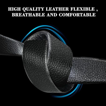 Men's Belt,Leather Ratchet Dress Belts with Sliding Adjustable Belts Dress Casual Jeans Comfort Trim to Fit