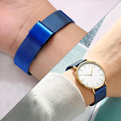 TStrap Mesh Watch Band Metal - Black Quick Release Watch Bands for Men Women - Stainless Steel Smart Watches Strap Bracelet Replacement - 10mm 12mm 14mm 16mm 18mm 20mm 22mm