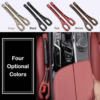 Car Seat Gap Filler Plug Strip 2 Pack, No-Drop Carseat Side Gap Filler Organizer Catcher with Dual Storage & Seatbelt Slot,Universal Fit Fill The Gap Between Seats & Console for Car SUV Truck, Black