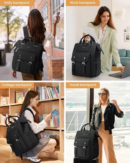 LOVEVOOK Extra Large Travel Laptop Backpack for Women, 18 Inch Computer Backpack Work Commuter Business Trip Weekender Carry on Backpack with Luggage Sleeve, Teacher Doctor Nurse Bags College Daypack