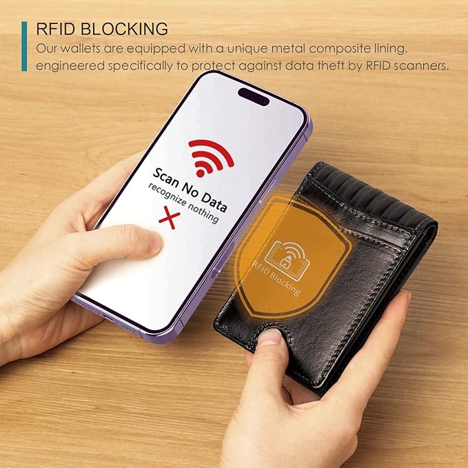Pefiam Full Grain Leather Wallets for Men, Bifold Wallets for Men, Mens Leather Wallets with 12 Slots, RFID Blocking, Gifts for Men (USA Flag, Black)