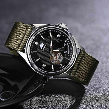 BISONSTRAP Men’s Nylon Watch Bands, Two-Piece Military Watch Straps, Quick Release, Brushed Buckle, Band Width 18mm 19mm 20mm 22mm