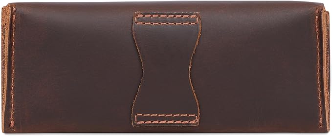 Leather Sunglasses Case Genuine Eyeglass Holder Reading Glasses Protector Vintage Eyewear Storage for Men and Women