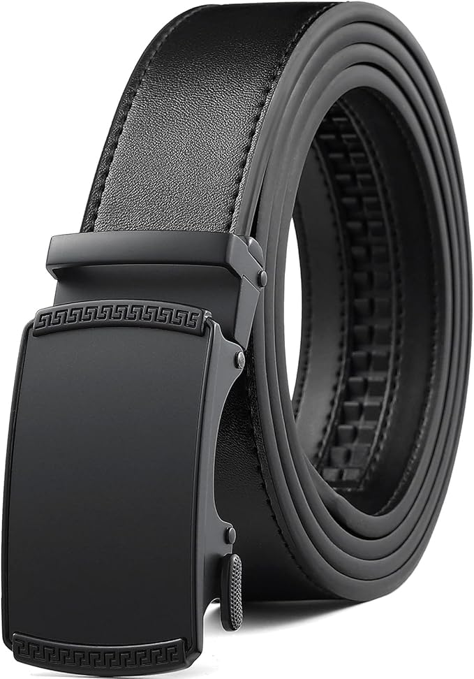 Founders & C Ratchet Belts for Men-Black/Brown Belt Leather 1 3/8" for Casual Dress-Micro Adjustable Belt