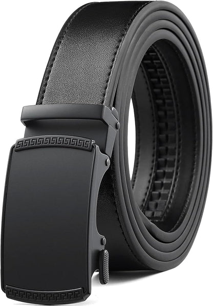 Founders & C Ratchet Belts for Men-Black/Brown Belt Leather 1 3/8" for Casual Dress-Micro Adjustable Belt