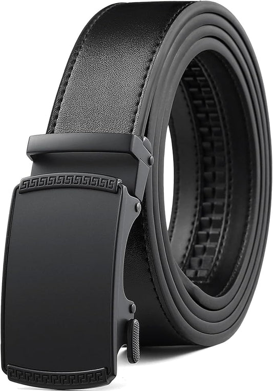 Founders & C Ratchet Belts for Men-Black/Brown Belt Leather 1 3/8" for Casual Dress-Micro Adjustable Belt