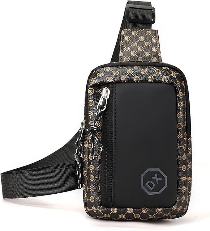 Long Keeper Mini Sling Bag - Women Men Vegan Leather Crossbody Phone Bag Waterproof Travel Running Chest Bag Casual Daypack