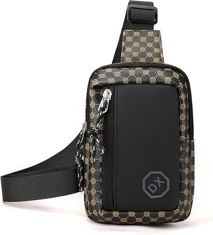 Long Keeper Mini Sling Bag - Women Men Vegan Leather Crossbody Phone Bag Waterproof Travel Running Chest Bag Casual Daypack