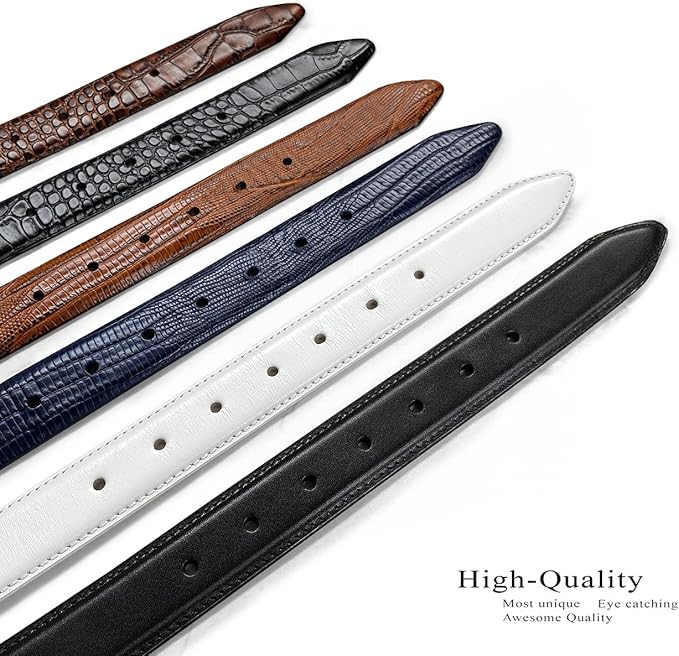 Adam Gold Men's Genuine Full-Grain Cowhide Leather Dress Belt 1-1/8"(30mm) Wide Polished Buckle