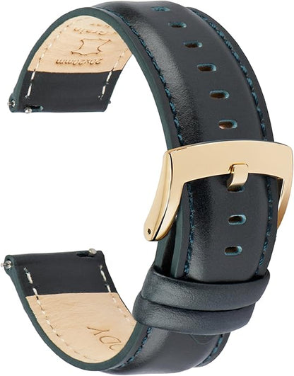 OTTOODY Leather Watch Bands Quick Release, Elegant Top Grain Leather Watch Straps for Men & Women, Choice of Color & Width - 18mm, 19mm, 20mm, 21mm or 22mm Wristbands Bracelet for Watch & Smartwatch