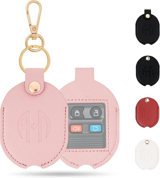 Leather Car Key Fob Cover Sleeve Holder for Broken Keys – Smart Remote Protector Case with Keychain for Men & Women