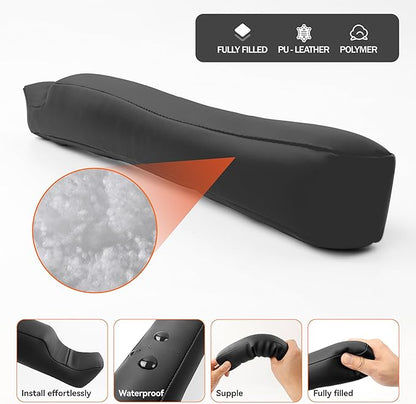 2PCS Leather Car Seat Gap Filler organizer,Gap plug box for car seat space,fill between gap strip,Fits gaps 3.5-6cm(1.4-2.4 in) wide(Beige)