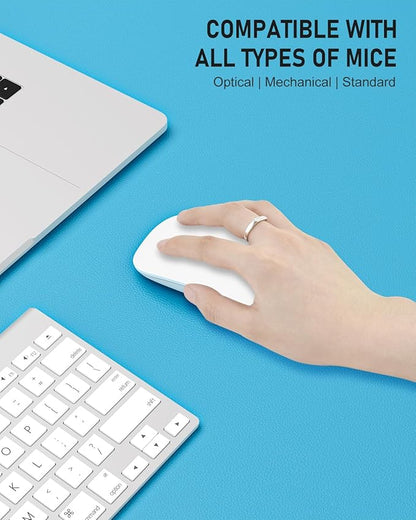 Desk Pad, 30" x 14" PU Leather Non-Slip Desk Mat Large Mouse Pad for Desktop, Waterproof Laptop Computer Writing Mat for Office, Home, Work, Gaming, Aqua Blue