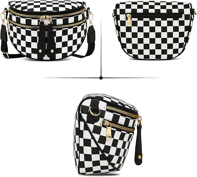 KKXIU Crossbody Sling Bag for Women Trendy Fanny Pack Vegan Leather Chest Bag | Trendy