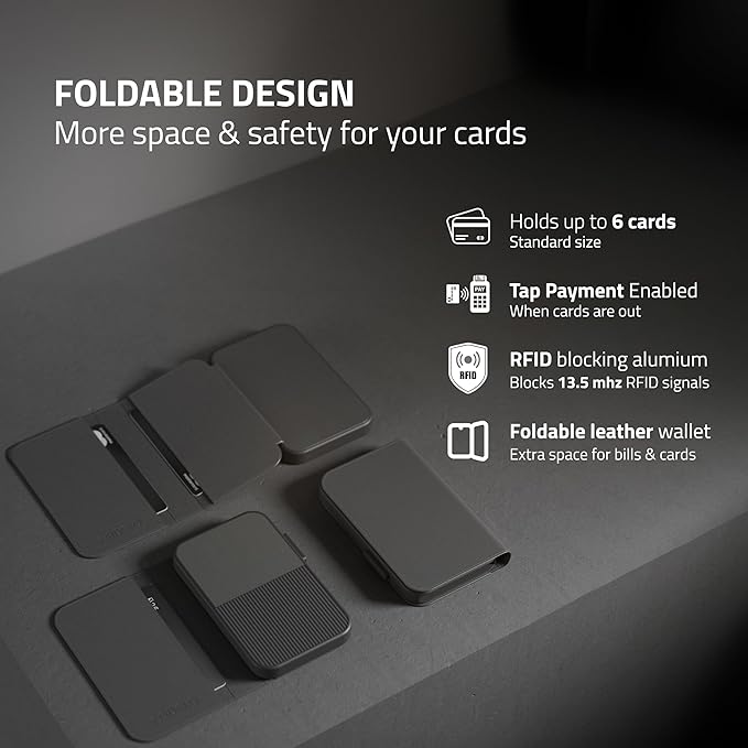 Fidelo Slim Wallet for Men – RFID Blocking Minimalist Credit Card Holder with Sliding Pop-Up Design - Push Button Men's Wallets - Front Pocket Wallet