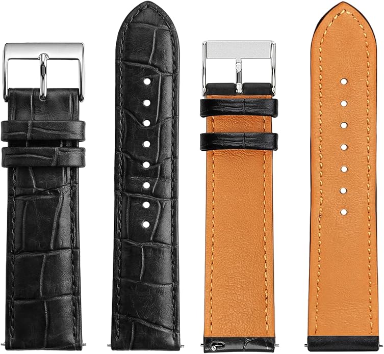 Quick Release Leather Watch Bands Genuine Watch Straps Replacement Watch Straps for Men and Women Top Grain Vintage Leather Watch Strap 16mm 18mm 20mm 22mm