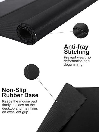 TopMade Mouse Pad with 15W Fast Wireless Charging, 31.5"x15.75" XXL Large Gaming Waterproof Desk Pad with Ultra-Smooth Surface, Non-Slip Base, Computer Desk Mat for MacBook, PC, Laptop, Black