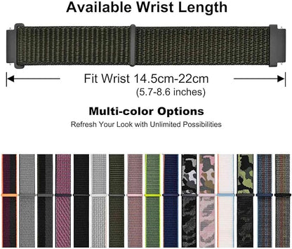 WOCCI 18mm Adjustable Nylon Watch Band, Quick Release Sport Loop Strap (Army Green)