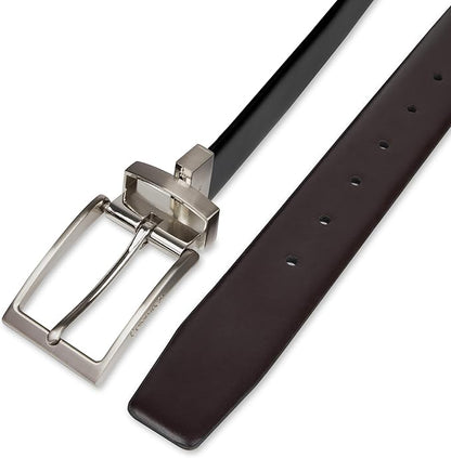 Calvin Klein Men’s Reversible Leather Belt - 2‑in‑1 Versatile Modern Style