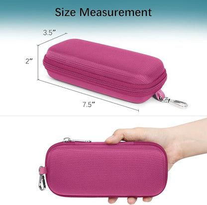 Double Eyeglasses Case Hard Shell Dual Sunglasses Organizer with Zipper Closure Travel Eyewear Storage for Vehicle
