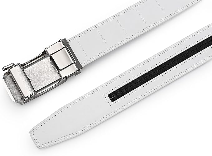 Lingli Men's Belt,Ratchet Dress Belt with Automatic Buckle Brown/Black-Trim to Fit-35mm wide