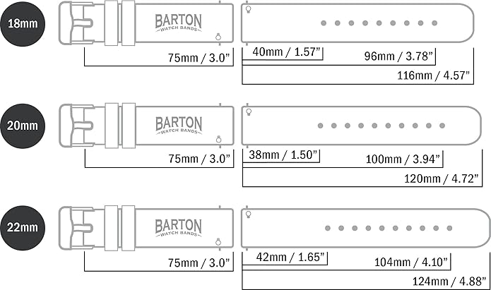 BARTON WATCH BANDS - Top Grain Leather Watch Bands Compatible with Apple Watch Models - 1, 2, 3, 4, 5, 6, 7, 8, 9, 10, SE, Ultra & Ultra 2
