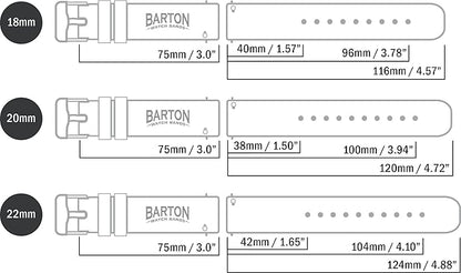 BARTON WATCH BANDS - Top Grain Leather Watch Bands Compatible with Apple Watch Models - 1, 2, 3, 4, 5, 6, 7, 8, 9, 10, SE, Ultra & Ultra 2