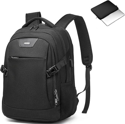 DUSLANG Anti-Theft Laptop Backpack, Black, 15.6-14-13 Inch Laptop Sleeve, USB Charging Port