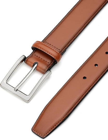 MILORDE Men's Genuine Leather Dress Belt, Handmade, 100% Cow Leather, Fashion & Classic Designs for Work Business and Casual