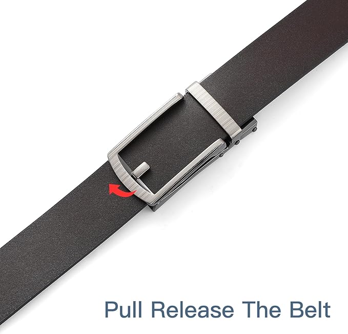 SENDEFN Men's Leather Dress Casual Belt 1 3/8" Automatic Adjustable Click Buckle Belts with Gift Box