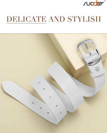 SUOSDEY Women Belts For Jeans Dresses Pants Ladies Leather Waist Belt with Elegant Buckle, Width 1.3"