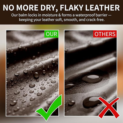 Leather Recoloring Balm with 100ml Mink Oil, Dark Brown Leather Repair Kit and Scratch Remover for Furniture, Car Seats, Sofas, Dye & Restorer for Couches, Vinyl, PU, Faux