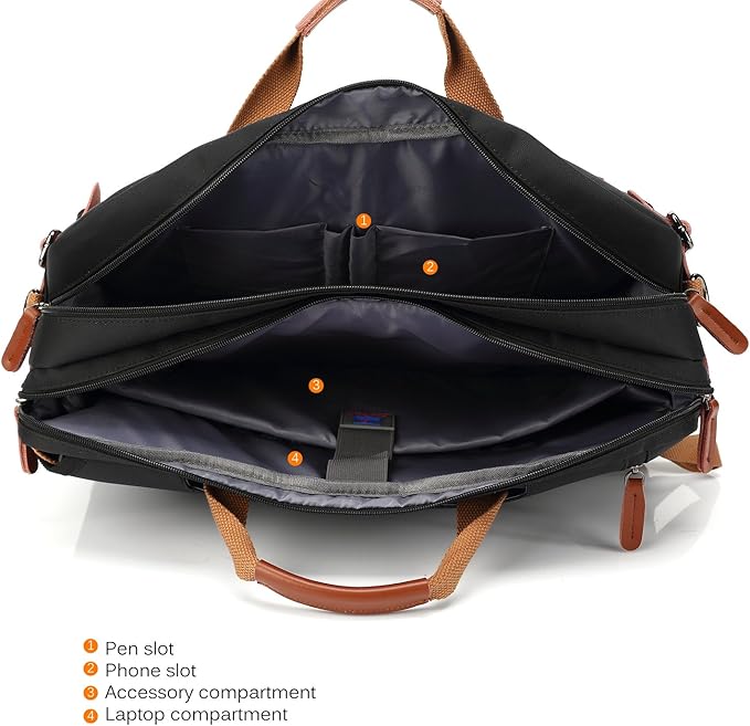 CoolBELL Convertible Backpack Messenger Shoulder bag Laptop Case Handbag Business Briefcase Multi-functional Travel Rucksack Fits 15.6 Inch Laptop For Men/Women (Grey)