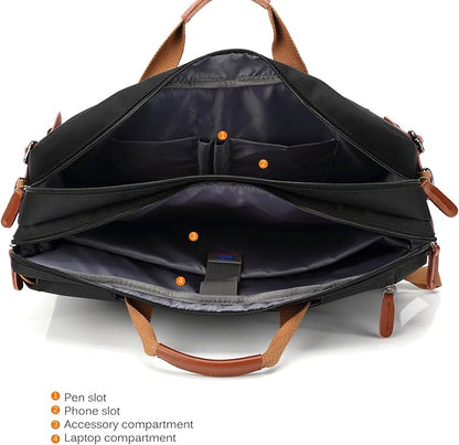 CoolBELL Convertible Backpack Messenger Shoulder bag Laptop Case Handbag Business Briefcase Multi-functional Travel Rucksack Fits 15.6 Inch Laptop For Men/Women (Grey)
