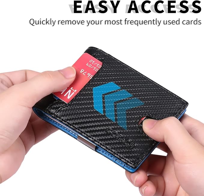 Slim Money Clip Wallet for Men RFID Blocking Bifold Minimalist Front Pocket Wallet, Credit Card Holder for Men Gift