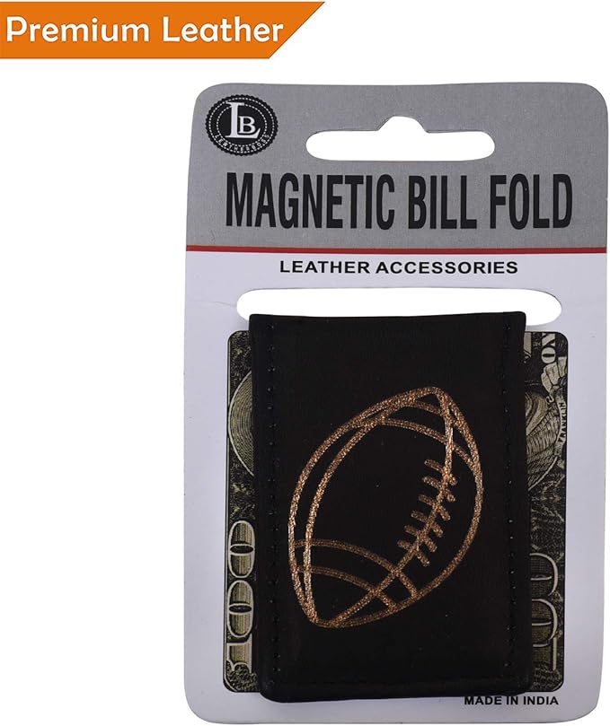LB LEATHERBOSS Men's New Leather Strong Magnetic Money Clip