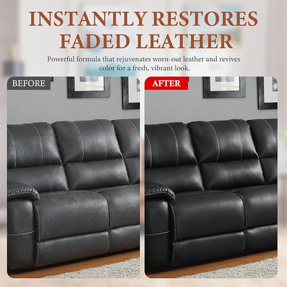 Leather Recoloring Balm Leather Color Restorer Scratch Repair Leather Paint for Furniture Couches Car Seats Shoes Bags Leather Dye and Scratched Leather with Leather Conditioner - Medium Brown
