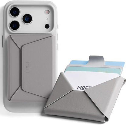 MOFT Magsafe Wallet, Slim Magnetic 8 - Card Holder, Snap Field Wallet with Pull to Access Design, RFID Blocking, MOVAS Veagn Leather Minimalist Travel Wallets for Men & Women,Taupe