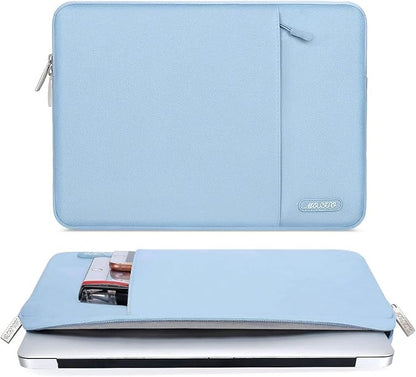 MOSISO Laptop Case 15 inch, 15 inch Laptop Sleeve Compatible with MacBook Air M5 A3448 M4 A3241 M3 A3114 M2 A2941 2026-2023, Dell XPS, Polyester Vertical Computer Sleeve Bag with Pocket, Air Blue